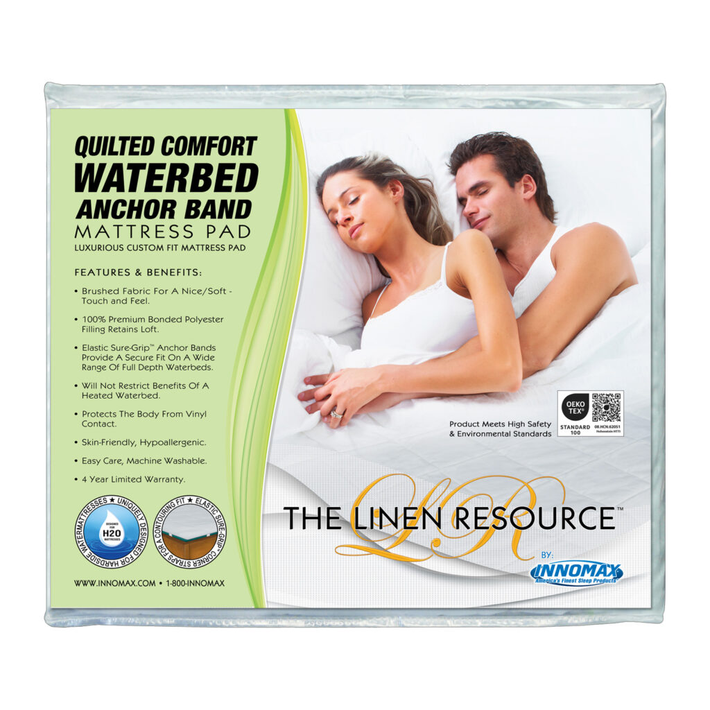 Quilted Comfort Waterbed Anchor Band Custom Fit Mattress Pad InnoMax