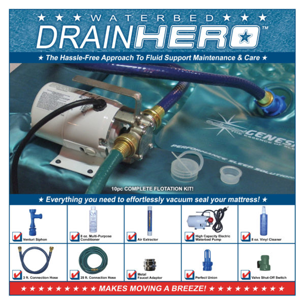 Waterbed Drain Hero 10 Piece Maintenance Kit
