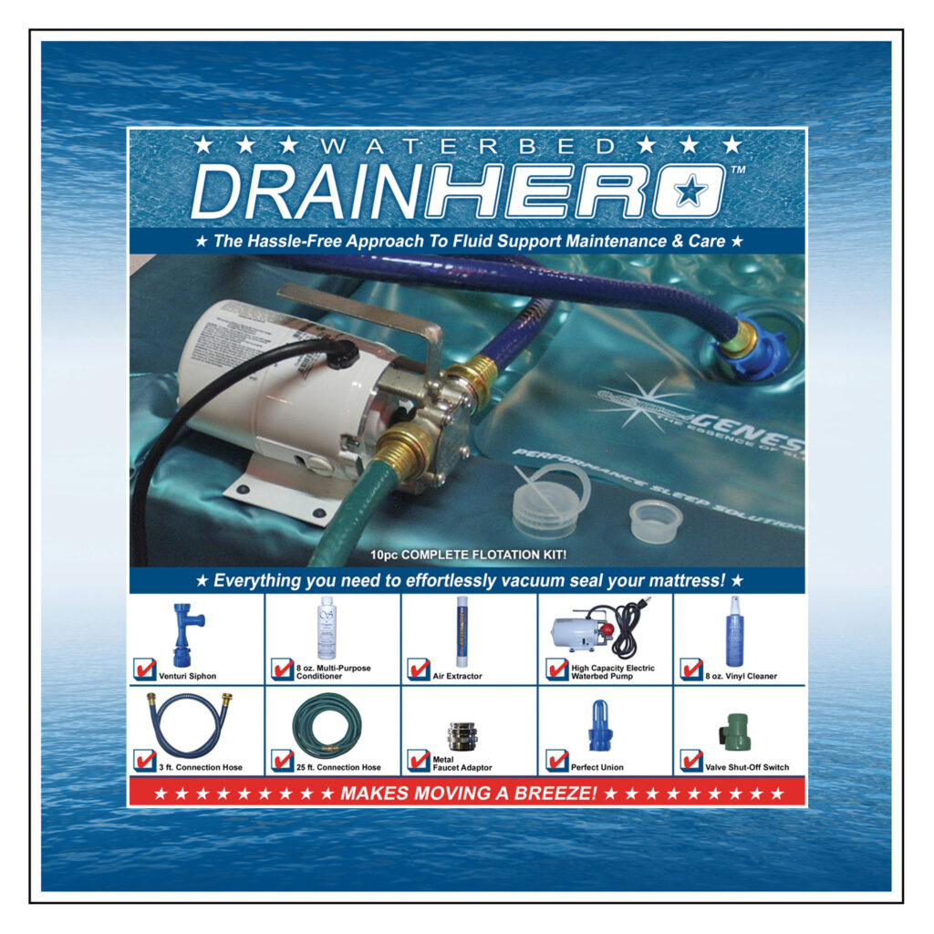 Waterbed Drain Hero 10pc. Complete Flotation Kit InnoMax