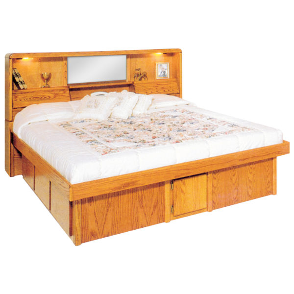 InnoMax Oak Land Jasmine Headboard With Platform Bed Bedroom Furniture