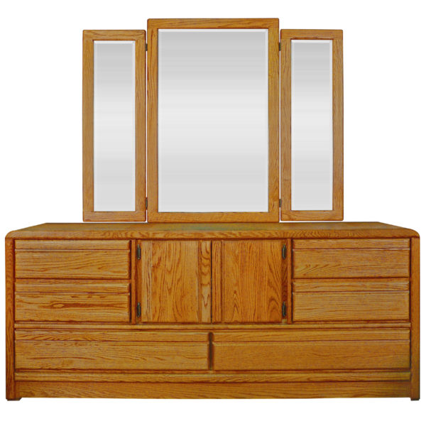 InnoMax Oak Land La Jolla Master Dresser & Tri-View Mirror