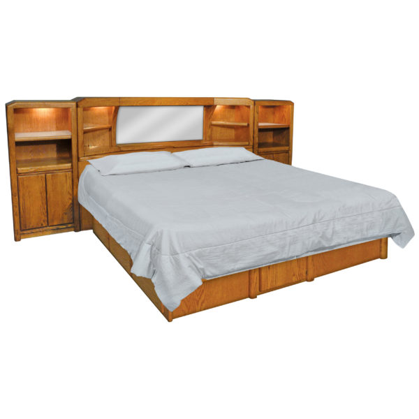 InnoMax Oak Land Marathon Mid-Wall Unit & Platform Bed Bedroom Furniture