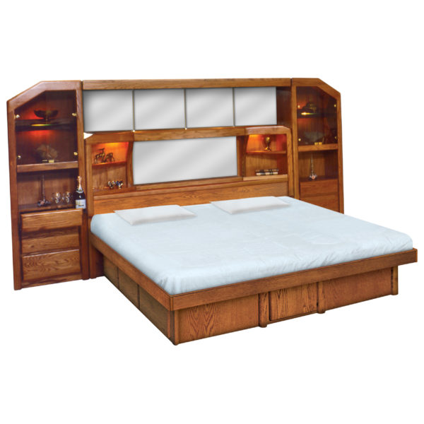 InnoMax Oak Land Marathon Wall Unit & Platform Bed Bedroom Furniture
