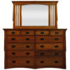 InnoMax Oak Land Mission Creek 12 Drawer Dresser & Landscape Mirror