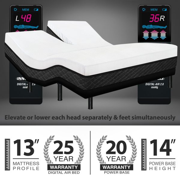 13″ Dual Head Air Bed with Adjustable Dual Head Power Base