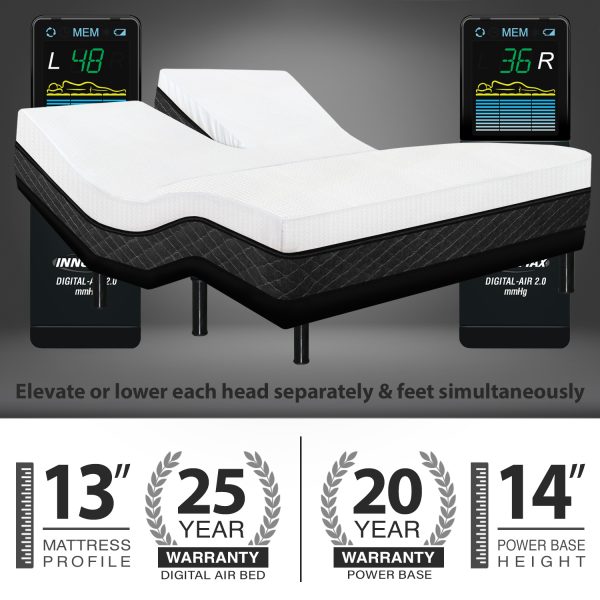13″ Dual Head Air Bed with Adjustable Dual Head Power Base