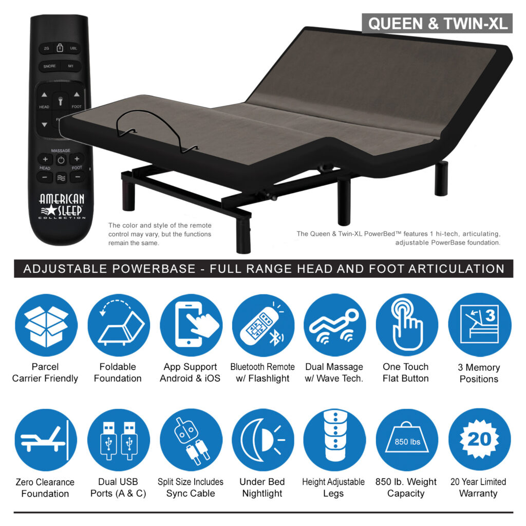 Millennium 14″ Premium Pillow Top Air Number Bed & Luxury Adjustable