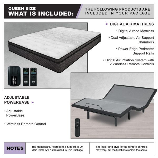 Visions Digital Air Bed with Adjustable Power Base