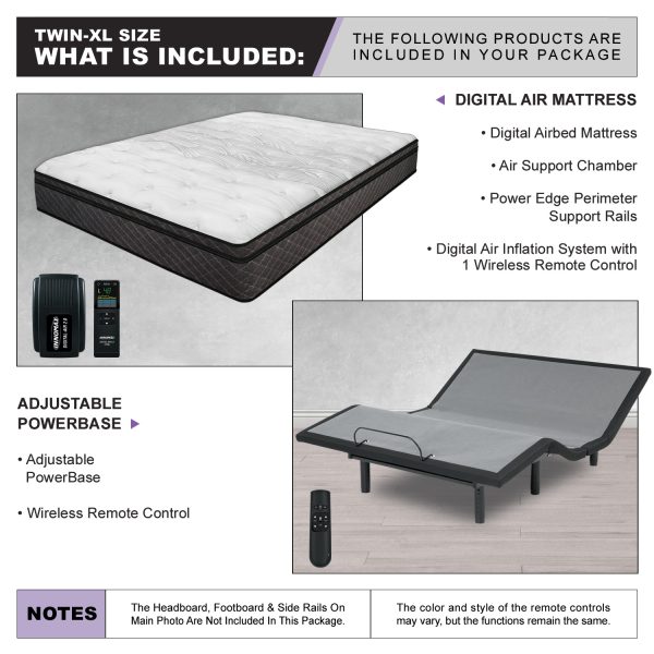 Visions Digital Air Bed with Adjustable Power Base