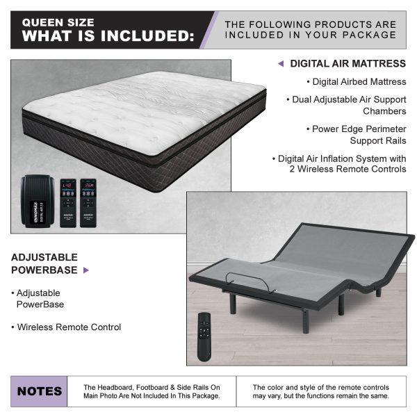 Visions Digital Air Bed with Adjustable Power Base