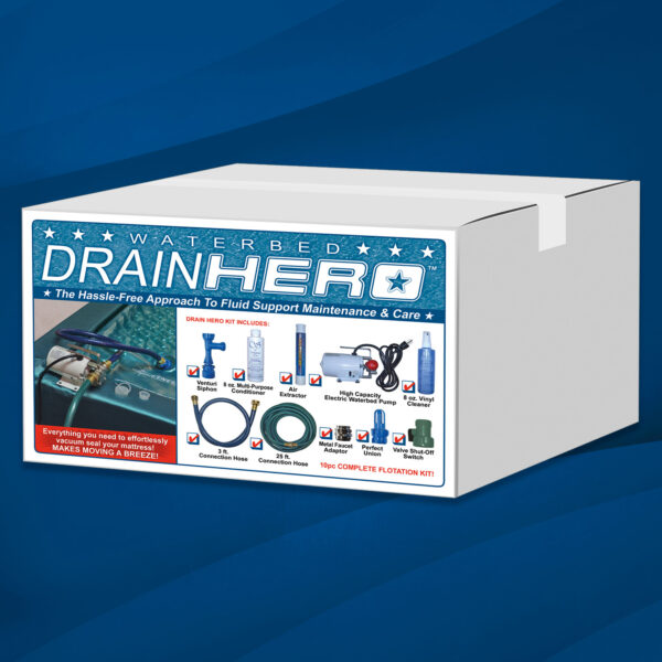 Waterbed Drain Hero – 10 Piece Complete Flotation Kit