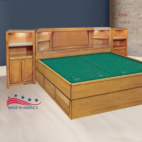 Oak Marathon – Waterbed Headboard & Frame Set with Optional Piers