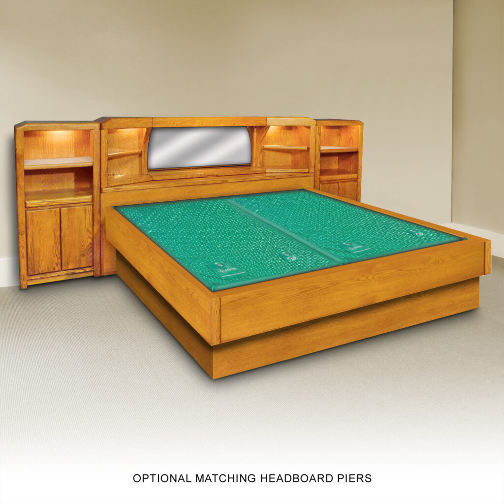 Oak Marathon Waterbed Headboard & Frame Set with Optional Piers InnoMax