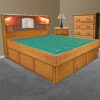 Oak Land Solid Wood Venetian Bookcase Headboard And Waterbed