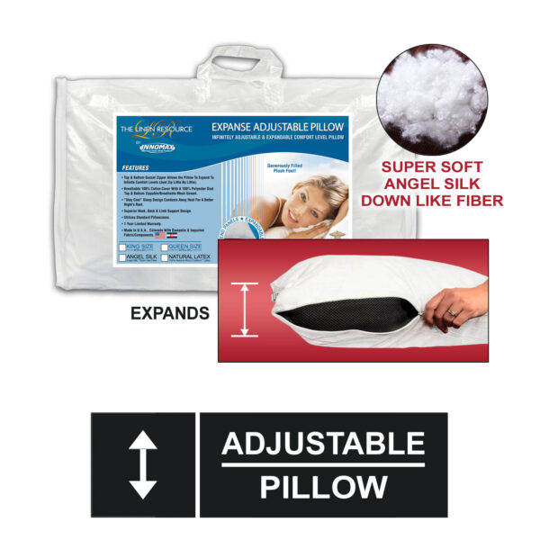 Expanse™ Adjustable Pillow Featuring Angel Silk Down Like Fiber