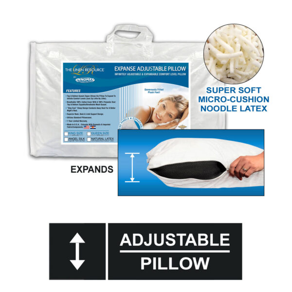 Expanse™ Adjustable Pillow Featuring Natural Micro-Cushion™ Noodle Latex