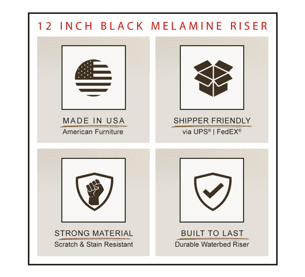 Melamine Risers 12″ Black Melamine Riser – Hardwood Classics - InnoMax