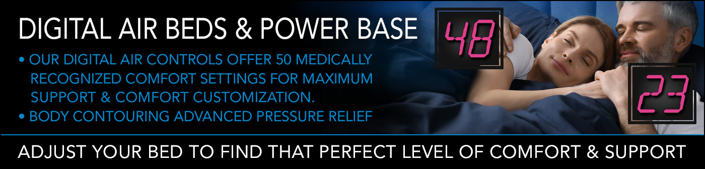 Digital Air Beds with Adjustable Power Base Category Page Banner
